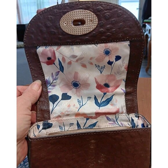 Ashwood Brown Saddle Crossbody‎ Purse Genuine Leather Mini Purse Gold Hardware - Picture 5 of 9